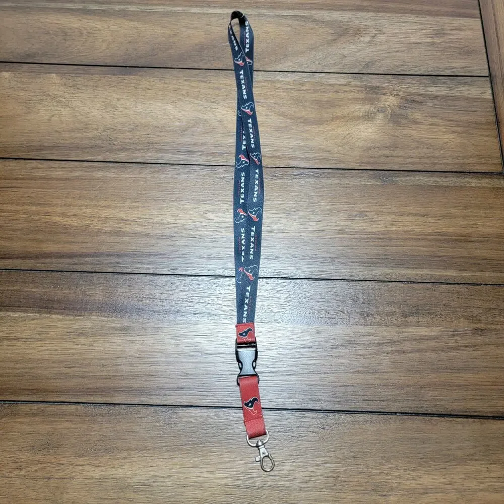 Houston Texans Red & Blue Reversible Lanyard w/ Detachable Clip